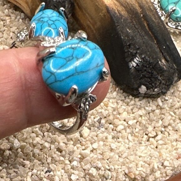 Turquoise silver ring - Picture 2 of 3